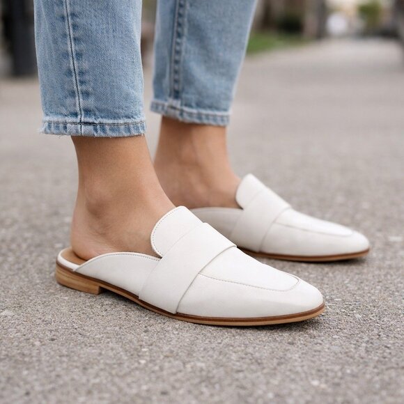 Free People Shoes - Free People At Ease Off White Leather Loafer Shoes Size 36 US 6 Women's